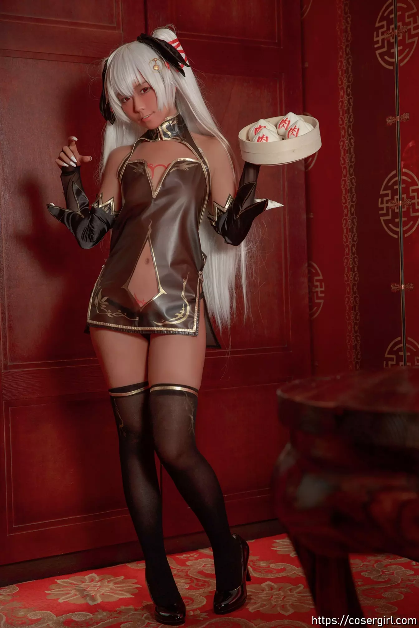 图片[2]-G44不会受伤 Vol.024 褐色旗袍娘 - coser福利社-coser福利社