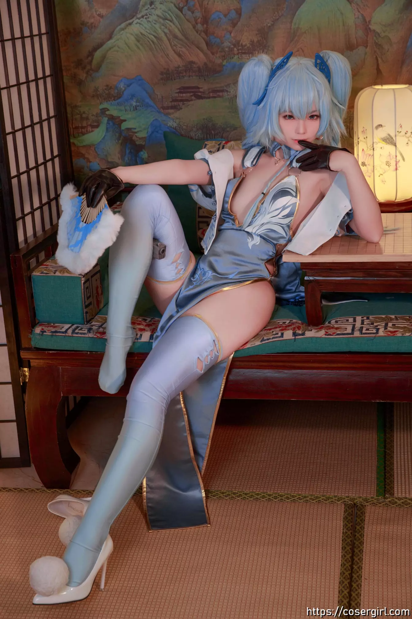 图片[1]-G44不会受伤 Vol.003 pa15旗袍 翠雀媚 - coser福利社-coser福利社