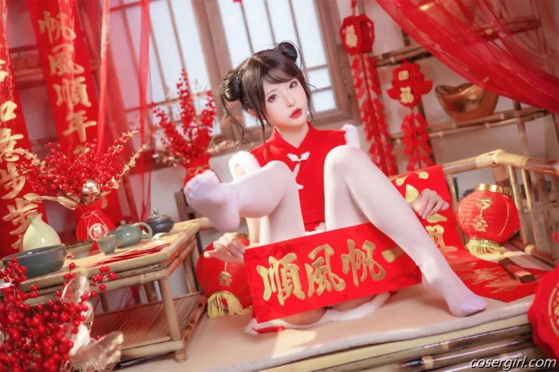 清水由乃 2023新年旗袍 美女写真图片欣赏-coser福利社