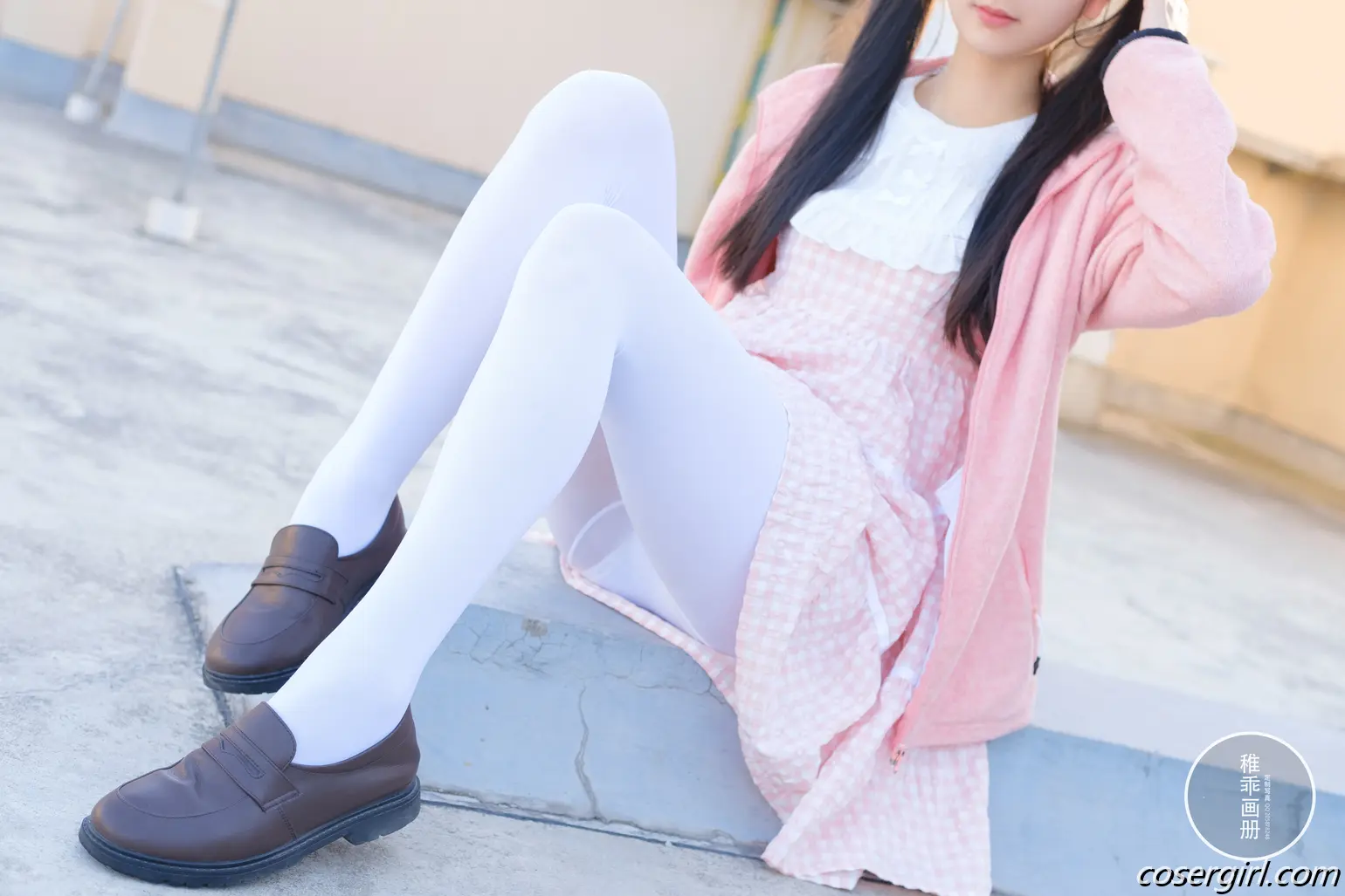图片[10]-稚乖画册 【晴空06】 夜夜 天台粉裙 美女写真图片欣赏 - coser福利社-coser福利社