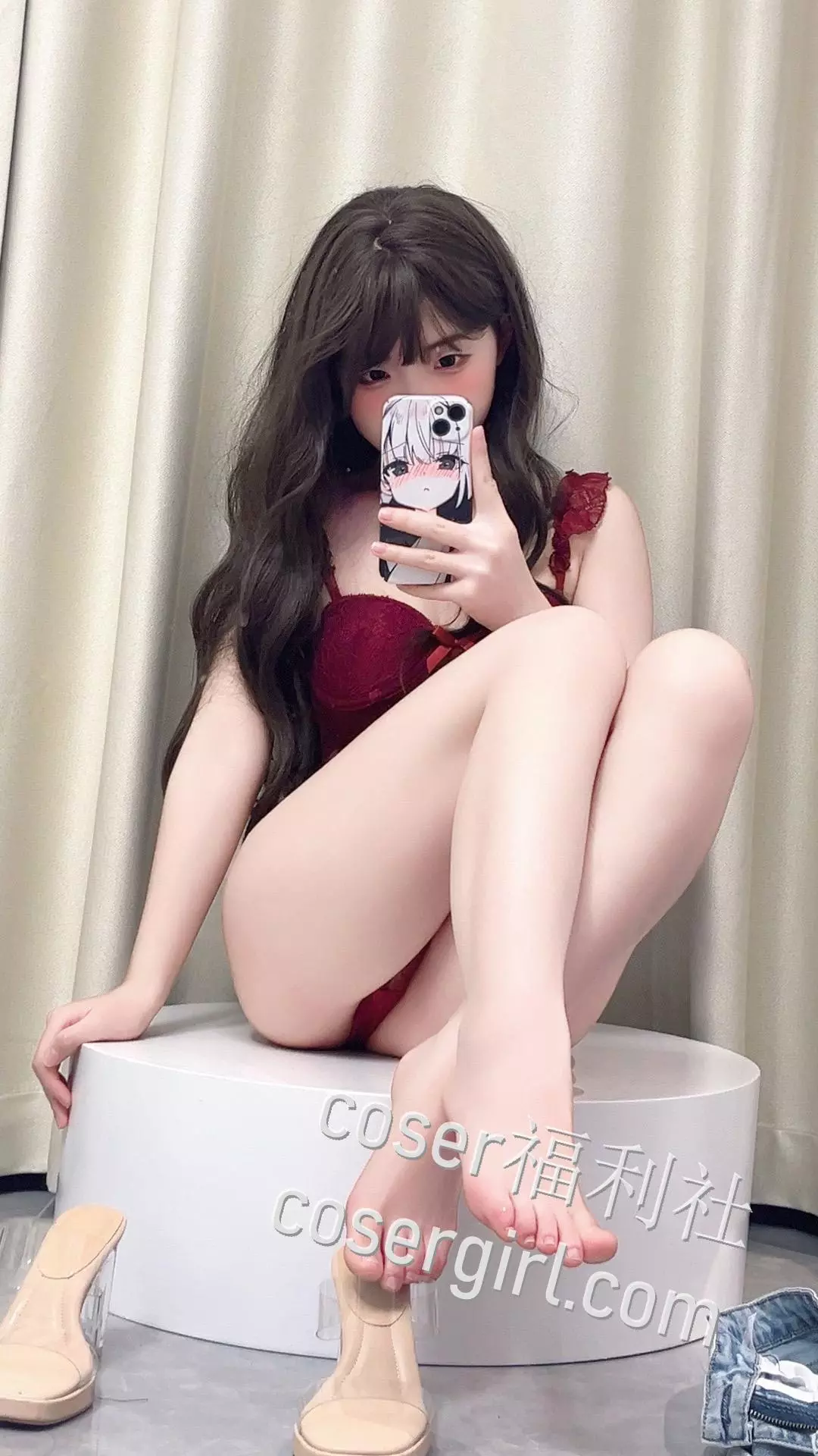 图片[8]-Bangni邦尼 红色吊带自拍图 - coser福利社图片在线欣赏-coser福利社