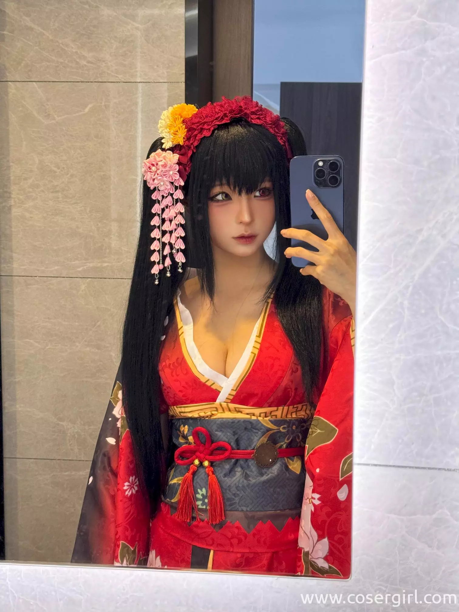 图片[1]-蠢沫沫 狂三和服 花絮 - coser福利社[在线欣赏]-coser福利社