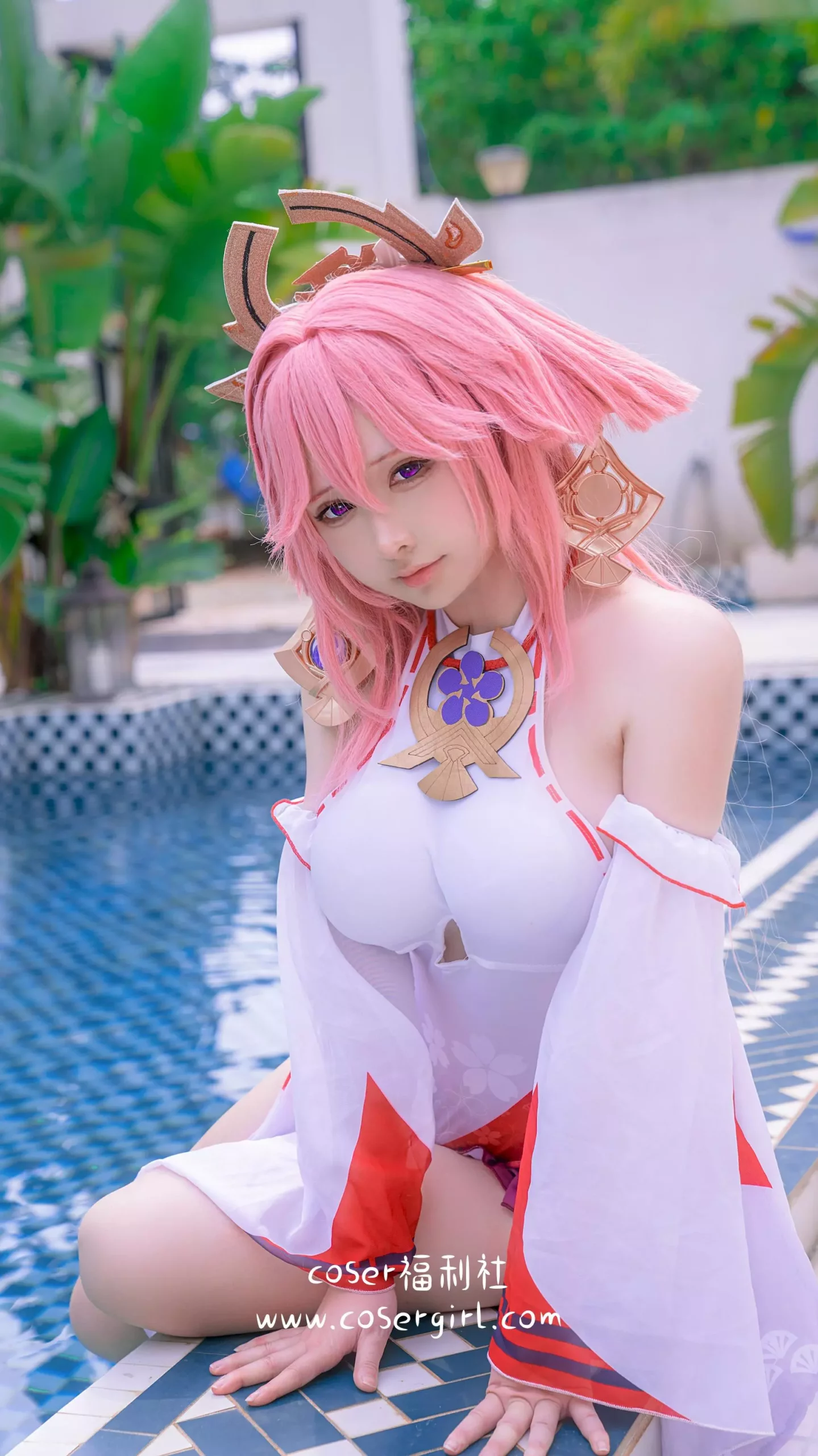 图片[1]-樱梨梨 八重神子泳装 - coser福利社[在线欣赏]-coser福利社